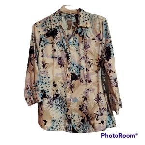 CHICO'S WRINKLE FREE BLOUSE EUC CHICO'S SIZE 2